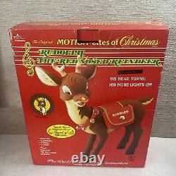 1992 Telco Motionettes Christmas Rudolph Dancer Reindeer Red Nose Light Animated