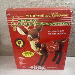 1992 Telco Motionettes Christmas Rudolph Dancer Reindeer Red Nose Light Animated