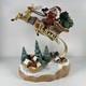 1994 Mercuries Large Bouncing Flying Santa With Reindeer Sleigh Village Rare