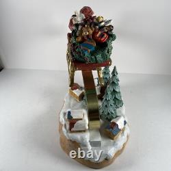 1994 Mercuries Large Bouncing Flying Santa with Reindeer Sleigh Village Rare