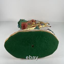1994 Mercuries Large Bouncing Flying Santa with Reindeer Sleigh Village Rare