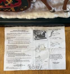 1995 Holiday Creations Santa With Reindeer Sleigh Animated Musical Tested WBox
