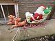 1999 Grand Venture Santa Sleigh With 2 Reindeer Blow Mold Christmas Yard Decor