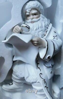 2001 COLLECTORS EDITION Porcelain Santa and Sleigh Set Reindeer Grandeur Noel