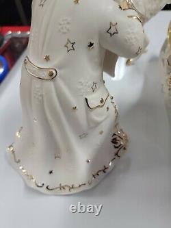 2001 COLLECTOR'S EDITION Porcelain Santa and Sleigh Set Reindeer Grandeur Noel