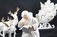 2001 Grandeur Noel Collector's Ed Porcelain Santa And Sleigh Set Reindeer Iob