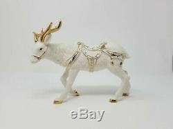 2001 Grandeur Noel Collector's Edition Porcelain 4pc Santa Sleigh Reindeer EUC