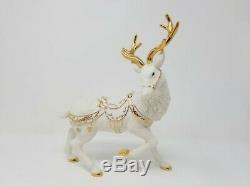 2001 Grandeur Noel Collector's Edition Porcelain 4pc Santa Sleigh Reindeer EUC