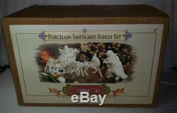 2001 Grandeur Noel Collector's Edition Porcelain Santa, Reindeer & Sleigh Set