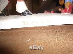 2001 HOUSE of HATTEN Santa with Sleigh and Elf with Reindeer DENISE CALLA Rare