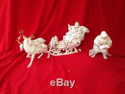 2001-grandeur-noel-gorgeous-porcelain-santa-reindeer-and-sleigh-set