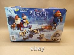 2002 Rudolph Reindeer YUKON'S SLED & DOG TEAM Playing Mantis Memory Lane NEW