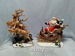 2003 Grandeur Noel Collector's Edition Santa Sleigh and Reindeer Set Porcelain