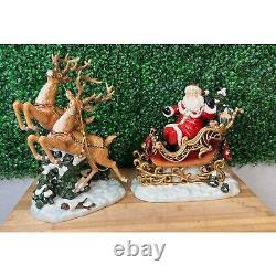 2003 Grandeur Noel Collector's Edition Santa Sleigh and Reindeer Set Porcelain