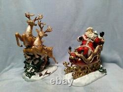 2003 Grandeur Noel Collector's Edition Santa Sleigh and Reindeer Set Porcelain