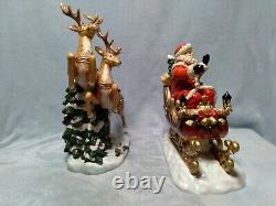 2003 Grandeur Noel Collector's Edition Santa Sleigh and Reindeer Set Porcelain