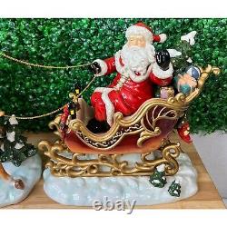 2003 Grandeur Noel Collector's Edition Santa Sleigh and Reindeer Set Porcelain