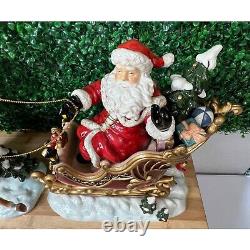 2003 Grandeur Noel Collector's Edition Santa Sleigh and Reindeer Set Porcelain