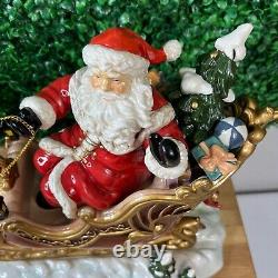 2003 Grandeur Noel Collector's Edition Santa Sleigh and Reindeer Set Porcelain