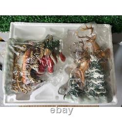 2003 Grandeur Noel Collector's Edition Santa Sleigh and Reindeer Set Porcelain