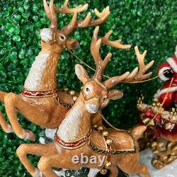 2003 Grandeur Noel Collector's Edition Santa Sleigh and Reindeer Set Porcelain