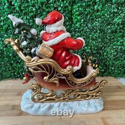 2003 Grandeur Noel Collector's Edition Santa Sleigh and Reindeer Set Porcelain