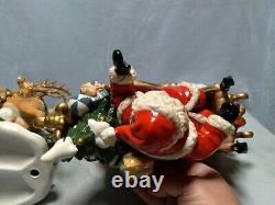 2003 Grandeur Noel Collector's Edition Santa Sleigh and Reindeer Set Porcelain