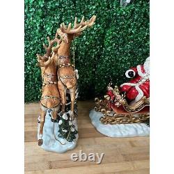 2003 Grandeur Noel Collector's Edition Santa Sleigh and Reindeer Set Porcelain