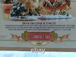 2003 Grandeur Noel Collector's Edition Santa Sleigh and Reindeer Set Porcelain