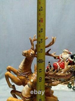 2003 Grandeur Noel Collector's Edition Santa Sleigh and Reindeer Set Porcelain