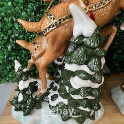 2003 Grandeur Noel Collector's Edition Santa Sleigh and Reindeer Set Porcelain