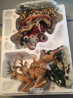 2003 Santa Sleigh and Reindeer Set Porcelain Grandeur Noel Collector's Edition