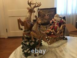 2003 Santa Sleigh and Reindeer Set Porcelain Grandeur Noel Collector's Edition