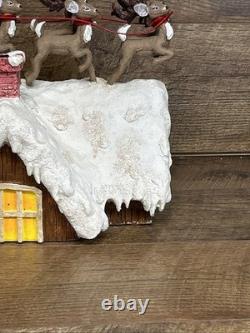 2004 Annalee Santa Sleigh and 8 Reindeer And To All A Good Night Rooftop READ