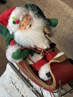 2004 Annalee Santa Sleigh and 8 Reindeer And To All A Good Night Rooftop READ