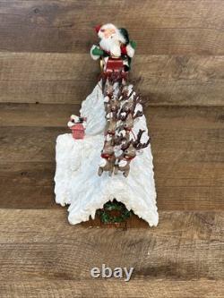 2004 Annalee Santa Sleigh and 8 Reindeer And To All A Good Night Rooftop READ