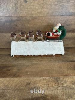 2004 Annalee Santa Sleigh and 8 Reindeer And To All A Good Night Rooftop READ