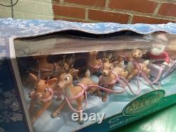 2004 RUDOLPH The Red Nosed Reindeer SANTA's SLEIGH & Reindeer Team In Box