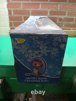 2004 RUDOLPH The Red Nosed Reindeer SANTA's SLEIGH & Reindeer Team In Box