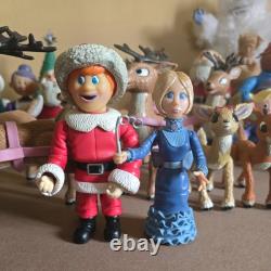 2004 Rudolph The Red Nosed Reindeer SANTA's SLEIGH & Reindeer Team LOT