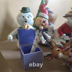 2004 Rudolph The Red Nosed Reindeer SANTA's SLEIGH & Reindeer Team LOT