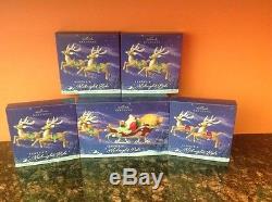 2005 Hallmark Keepsake Ornaments Santa's Midnight Ride Sleigh & 8 Reindeer