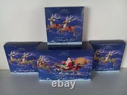 2005 Hallmark Santa's Midnight Ride Table Top Dash Away Sleigh & 6 Reindeer NEW