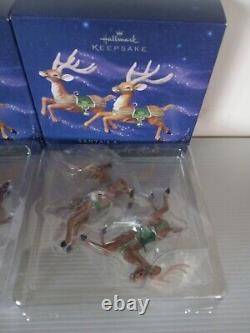 2005 Hallmark Santa's Midnight Ride Table Top Dash Away Sleigh & 6 Reindeer NEW