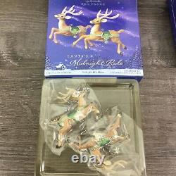 2005 Hallmark Santa's Midnight Ride Table Top Dash Away Sleigh & 6 Reindeer NEW