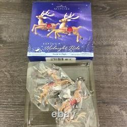 2005 Hallmark Santa's Midnight Ride Table Top Dash Away Sleigh & 6 Reindeer NEW