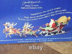 2005 Hallmark Santa's Midnight Ride Table Top Dash Away Sleigh & 8 Reindeers