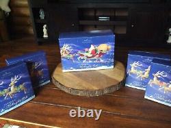 2005 Hallmark Santa's Midnight Ride Table Top Dash Away Sleigh & 8 Reindeers VTG