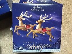 2005 Hallmark Santas Midnight Ride Dash Away Sleigh 8 Reindeer Table Shelf Decor