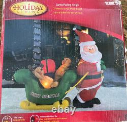 2009 Gemmy 6' Lighted Santa Reindeer Sleigh Christmas inflatable Airblown